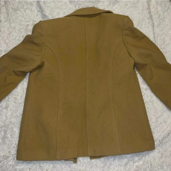 Fleet Street Wool Tan Button Up Jacket Size 12 Petite with Button detailing - Picture 6 of 9